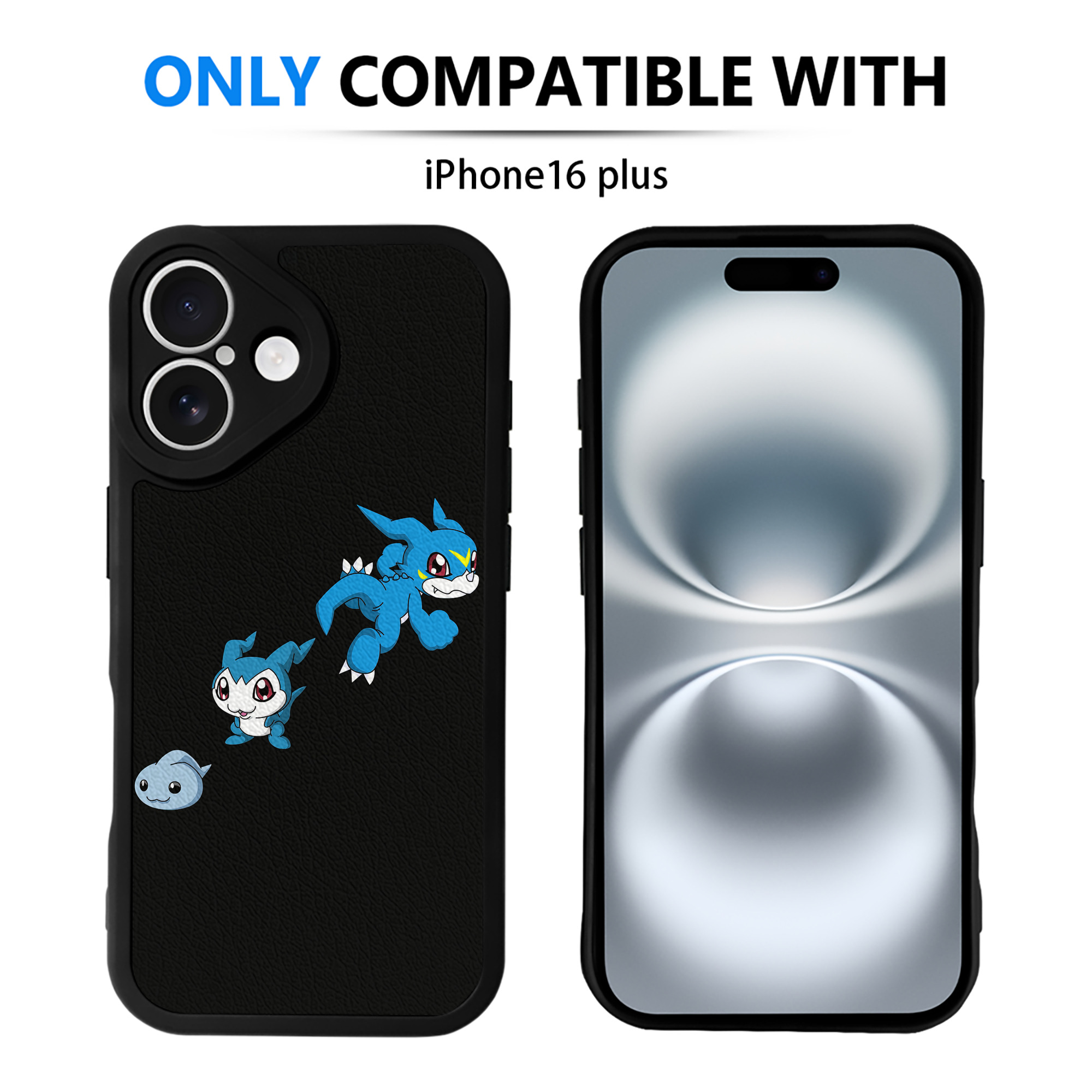 （画像用） Digimon デジタルモンスター/デジモン 【iPhone 16シリーズ対応】シリコンスマホケース（レザー調） 材質：シリコン